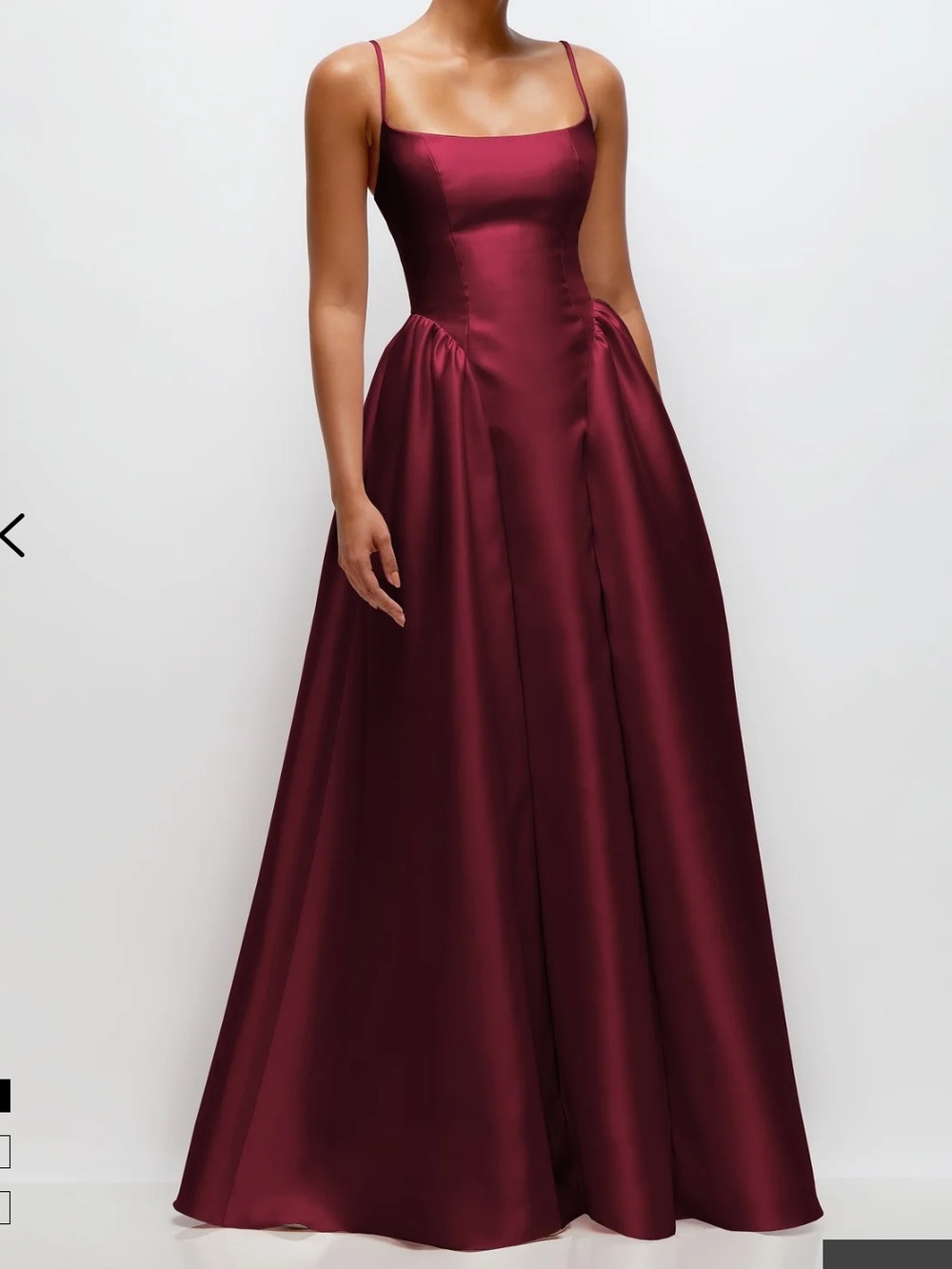 New Vivian Diamond Dessy Scoop Neck Drop Basque Skirt Satin Maxi Dress